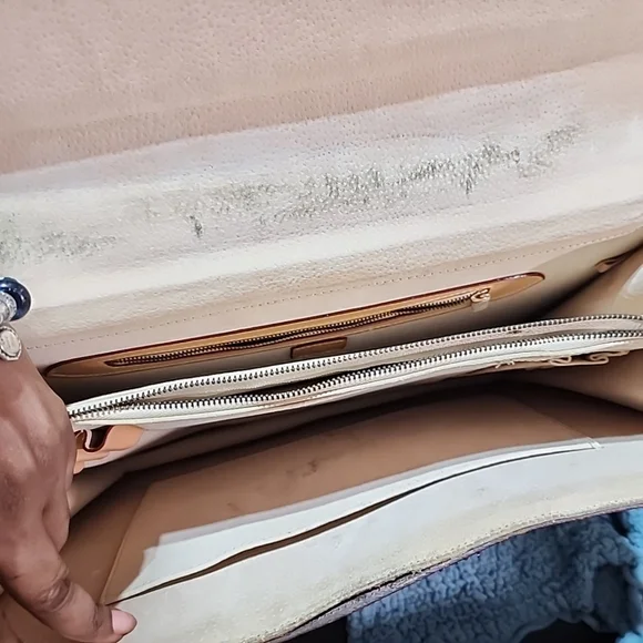 Designer Inspired Monogram Satchel | Structured Crossbody Briefcase Bag - Picture 9 of 10